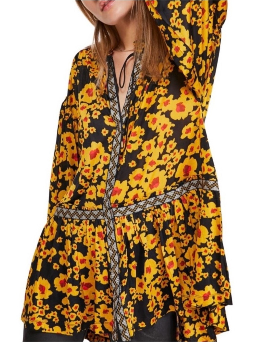 [NWT] Free People Love Letter Tunic Black Combo Size Medium